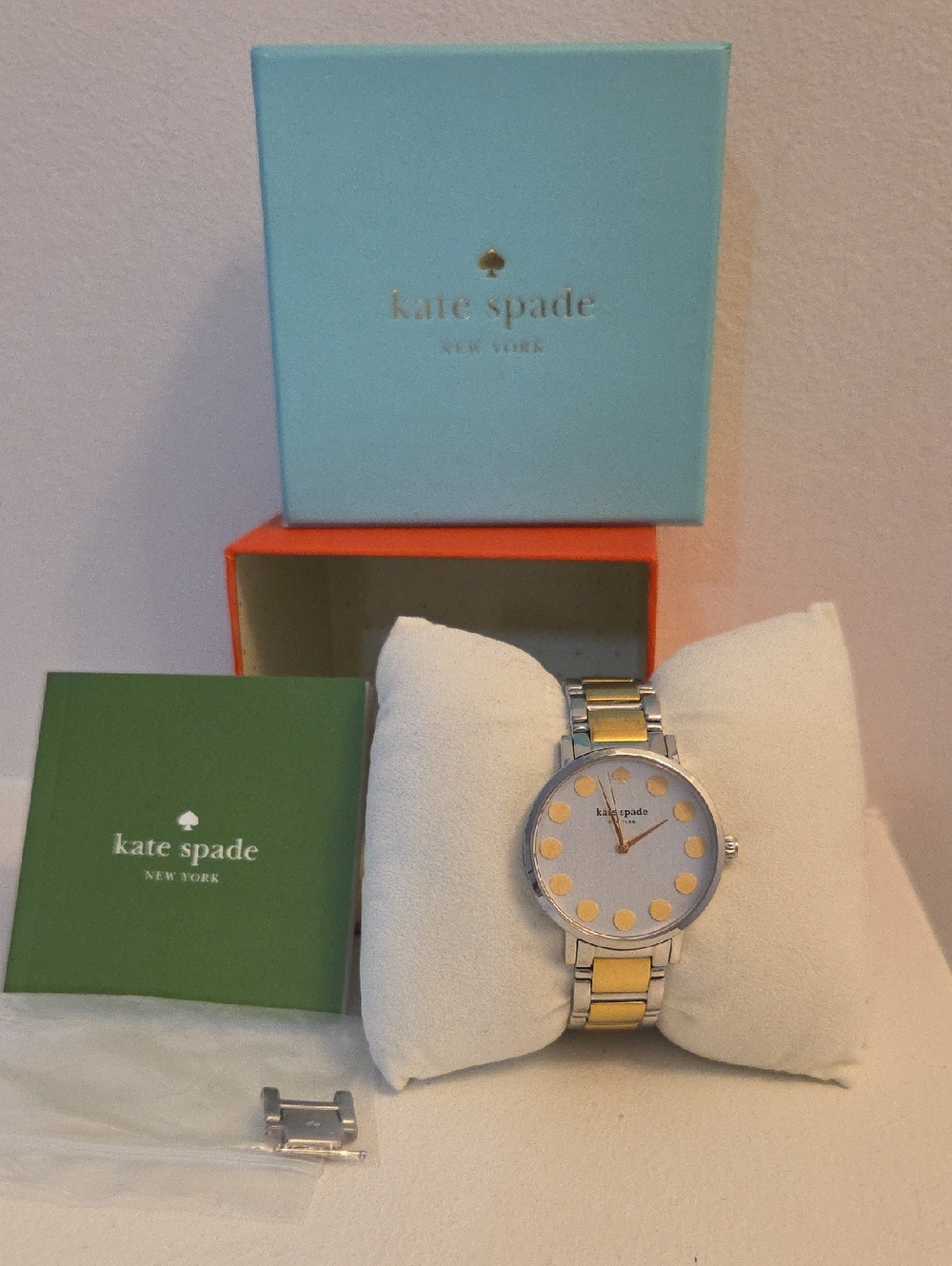 kate spade Two-Tone Dot Dial Bracelet Watch — Silver & Gold